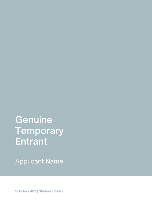 Services: GTE (Genuine Temporary Entrant) Letter